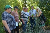 Pani Ewa - nasz przewodnik, zdradza ciekawostki flory.