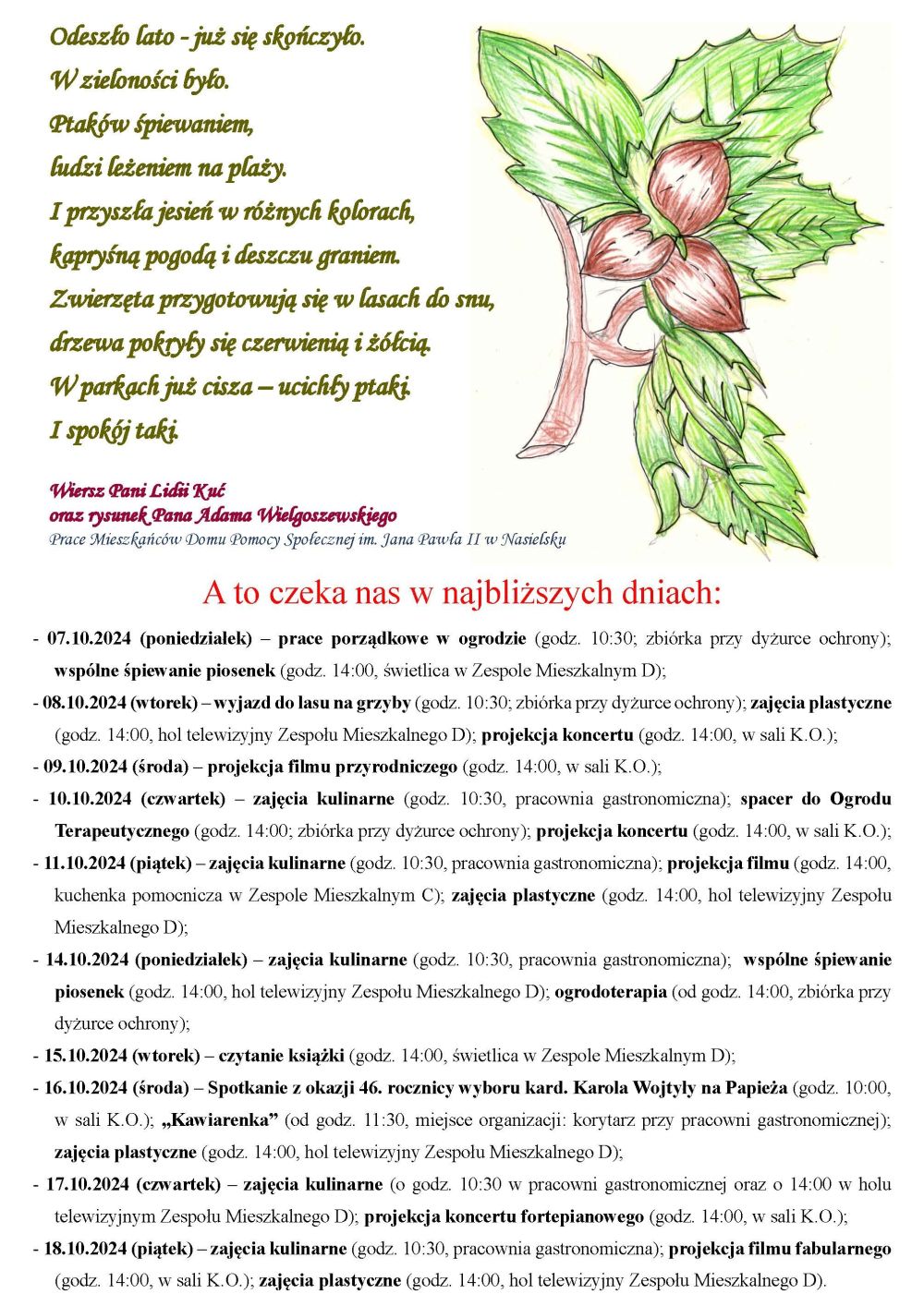Gazetka naszego Domu. Numer 34. Strona druga.