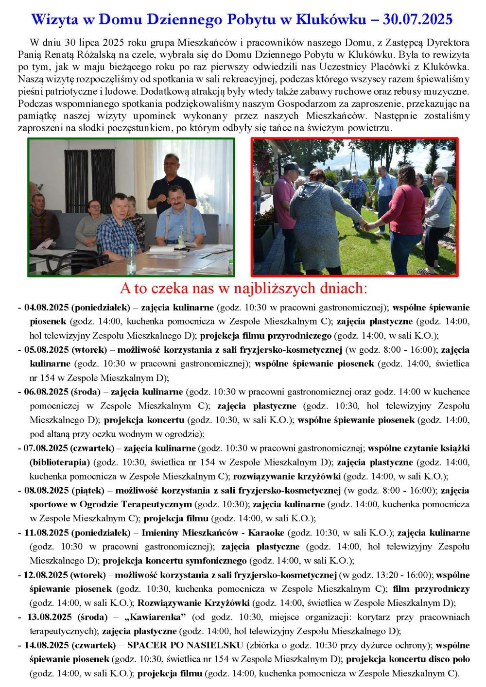 Gazetka naszego Domu. Numer 43. Strona druga.