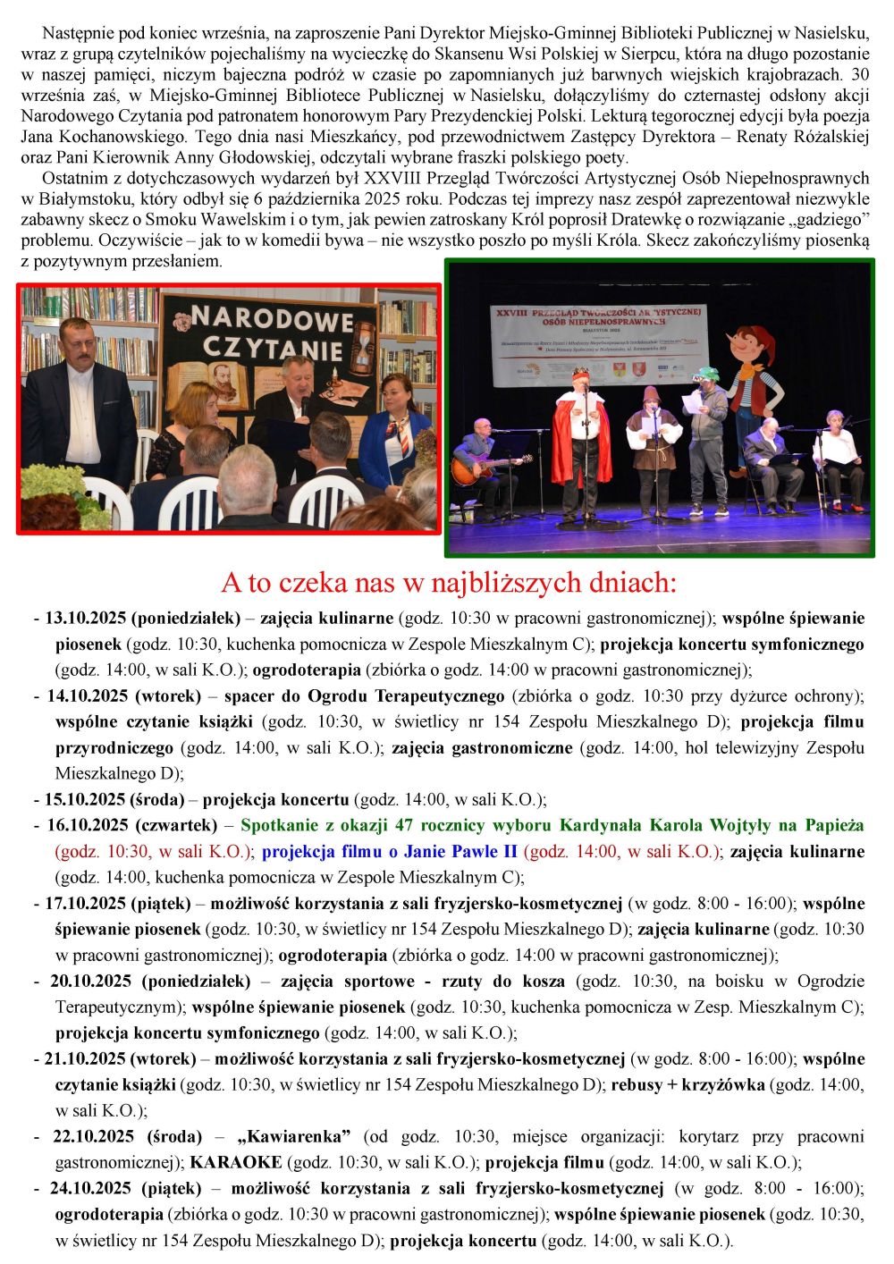 Gazetka naszego Domu. Numer 46. Strona druga.