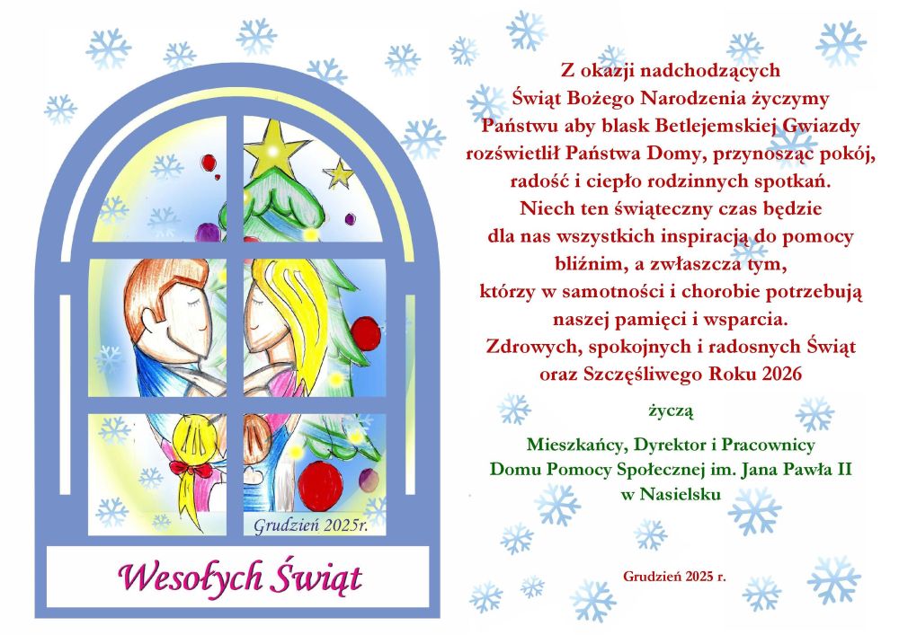 Życzenia z okazji Świąt Bożego Narodzenia 2025 roku.
