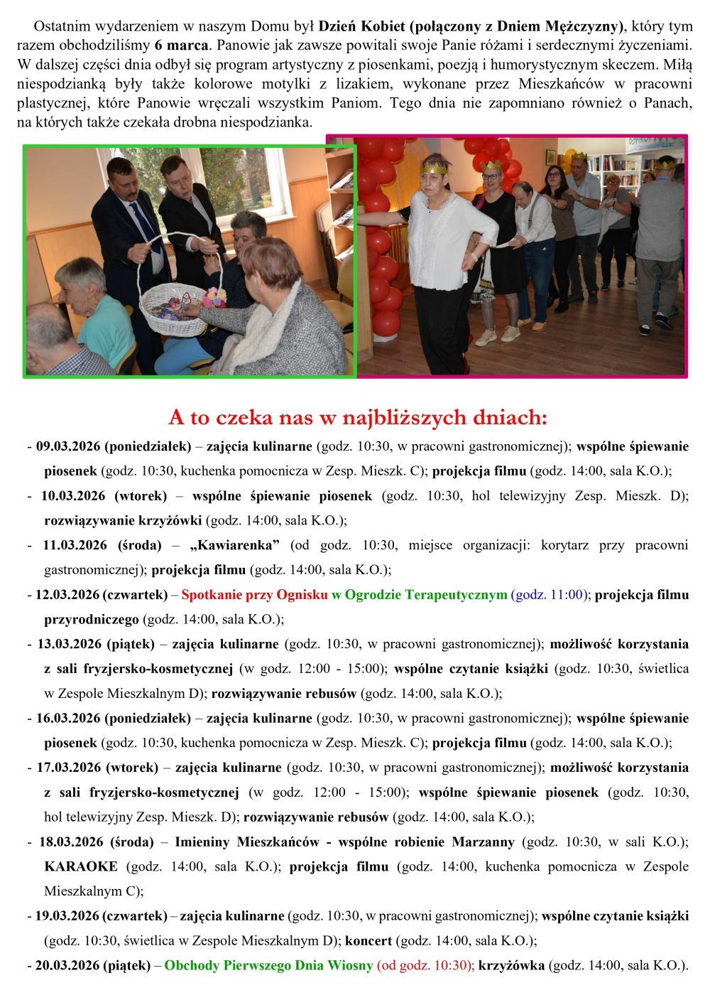 Gazetka naszego Domu. Numer 51. Strona druga.