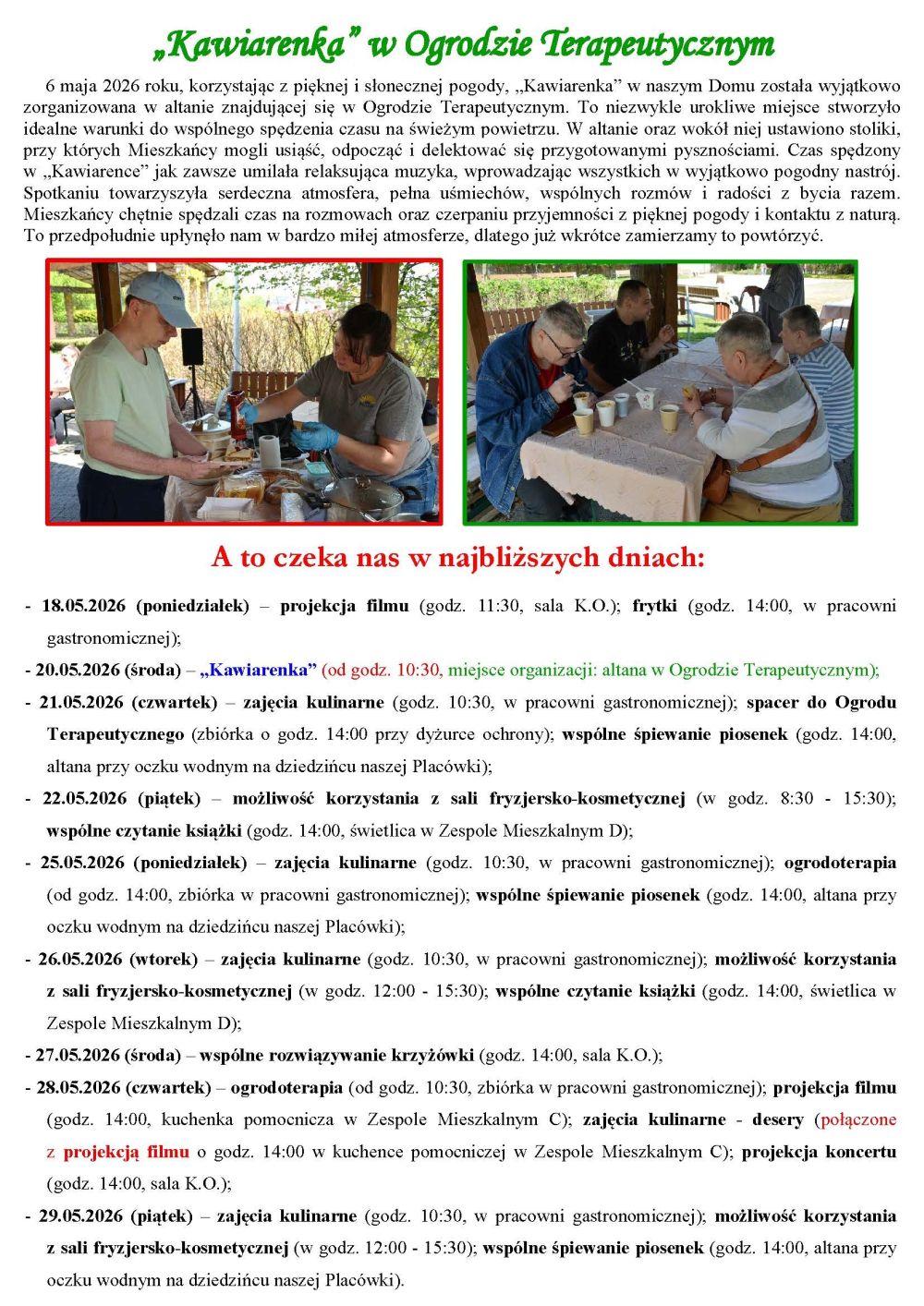 Gazetka naszego Domu. Numer 55. Strona druga.